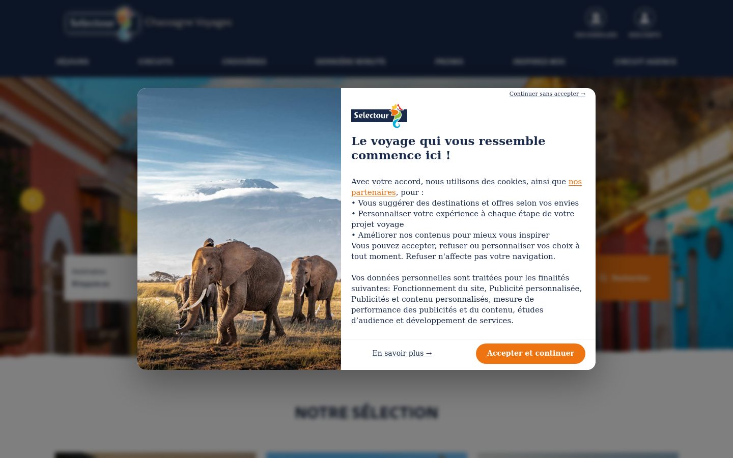 Screenshot of the consent banner shown before any interaction