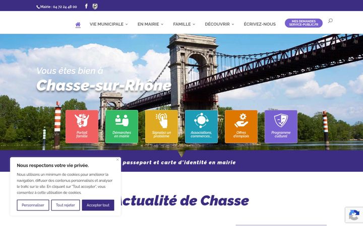 Skjámynd af chasse-sur-rhone.fr