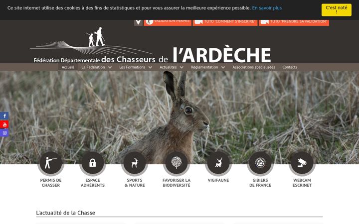 Skjámynd af chasseardeche.fr