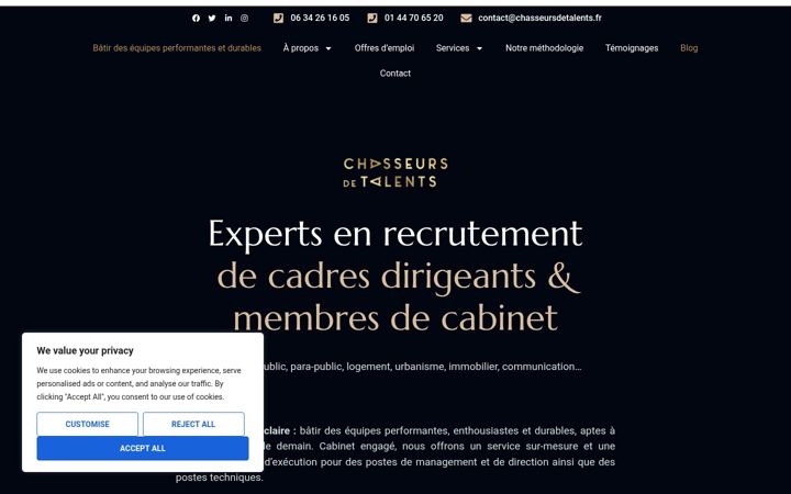 Skjámynd af chasseursdetalents.fr