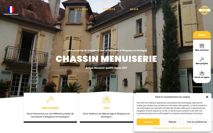 Skjámynd af chassin-menuiserie.fr