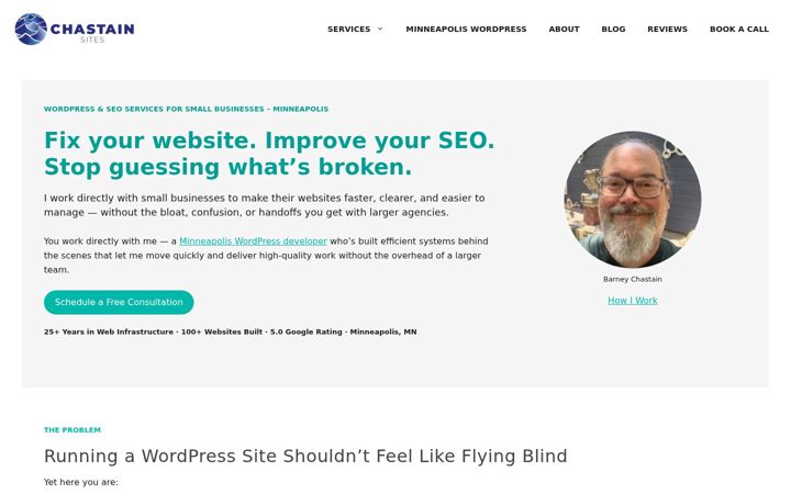 Screenshot of chastainsites.com