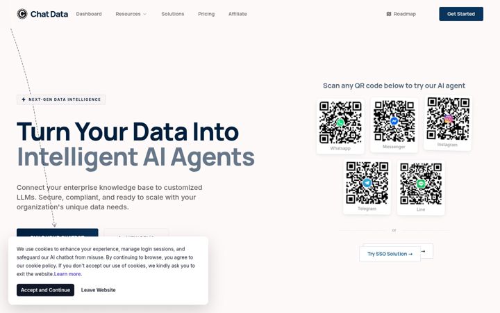 Screenshot of chat-data.com