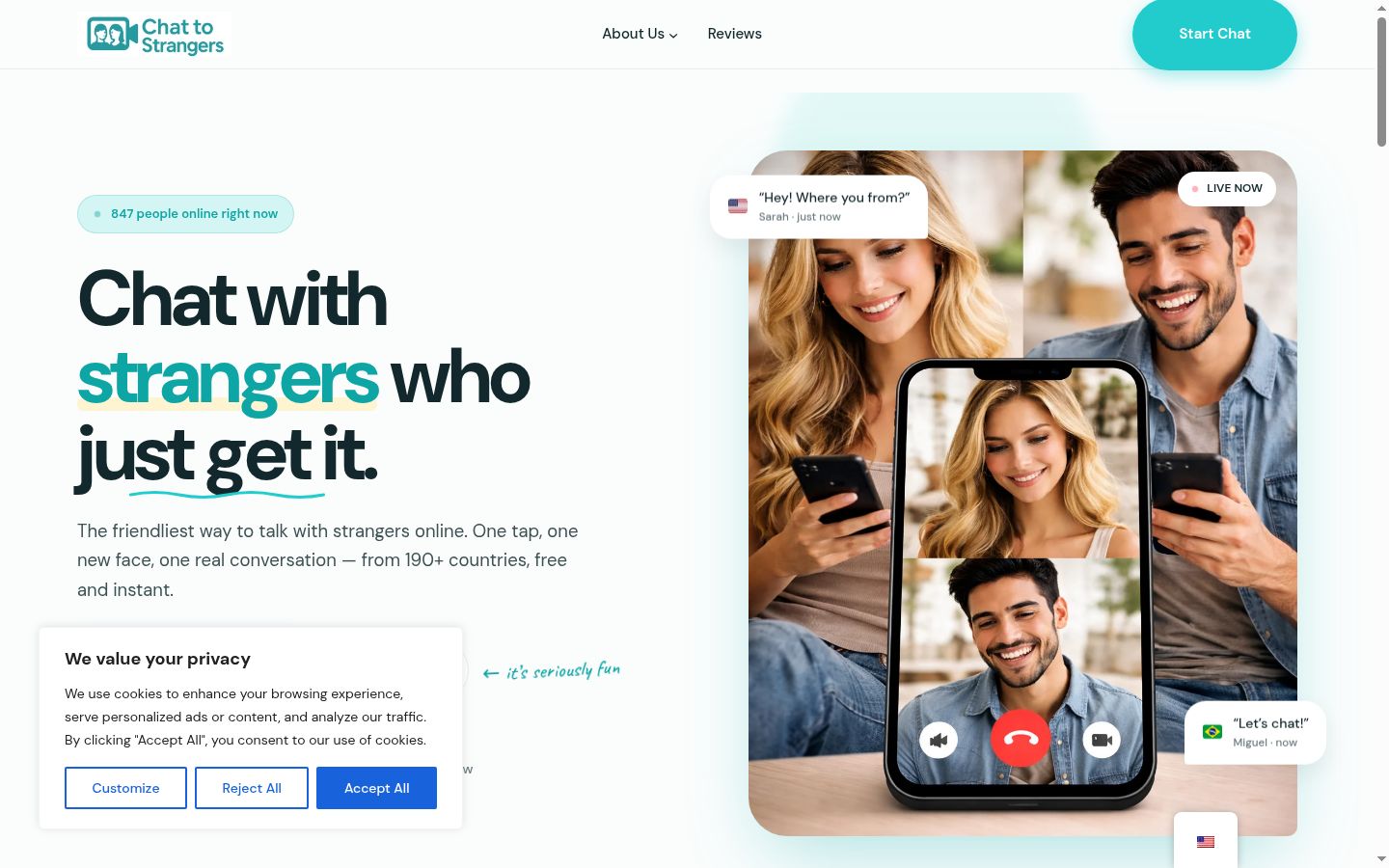 Screenshot of the consent banner shown before any interaction