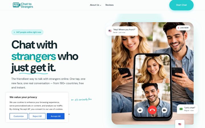 Screenshot of chat-to-strangers.com