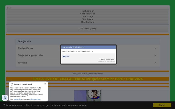 Screenshot van chat.com.hr