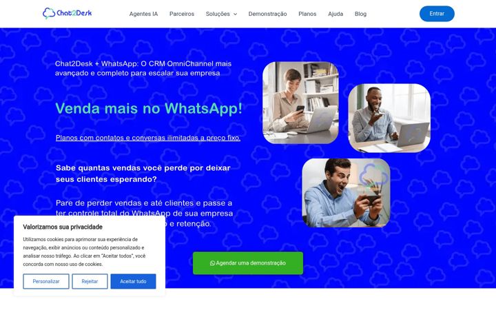 Captură de ecran a chat2desk.com.br