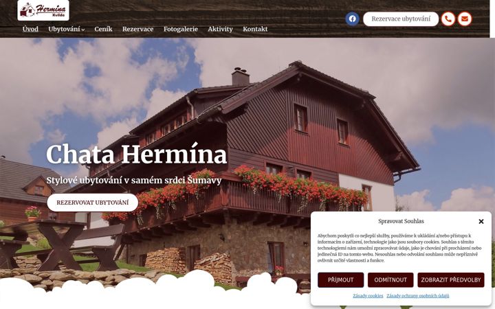 Captura de pantalla de chata-hermina.cz