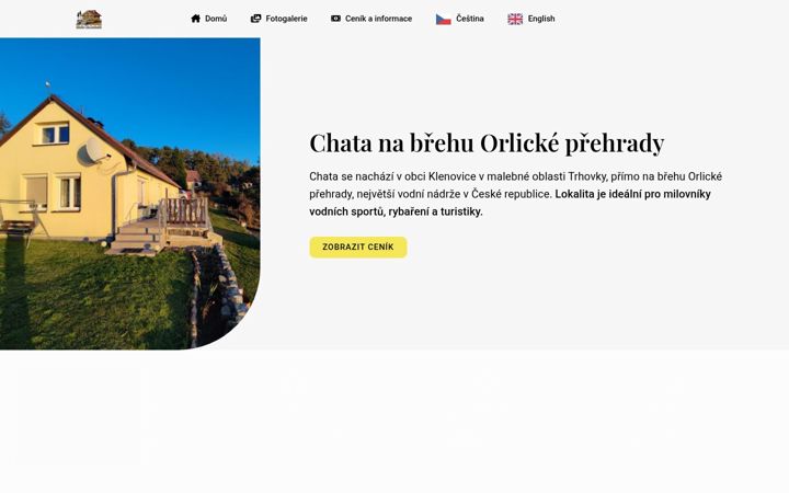 Екранна снимка на chata-orlik.cz