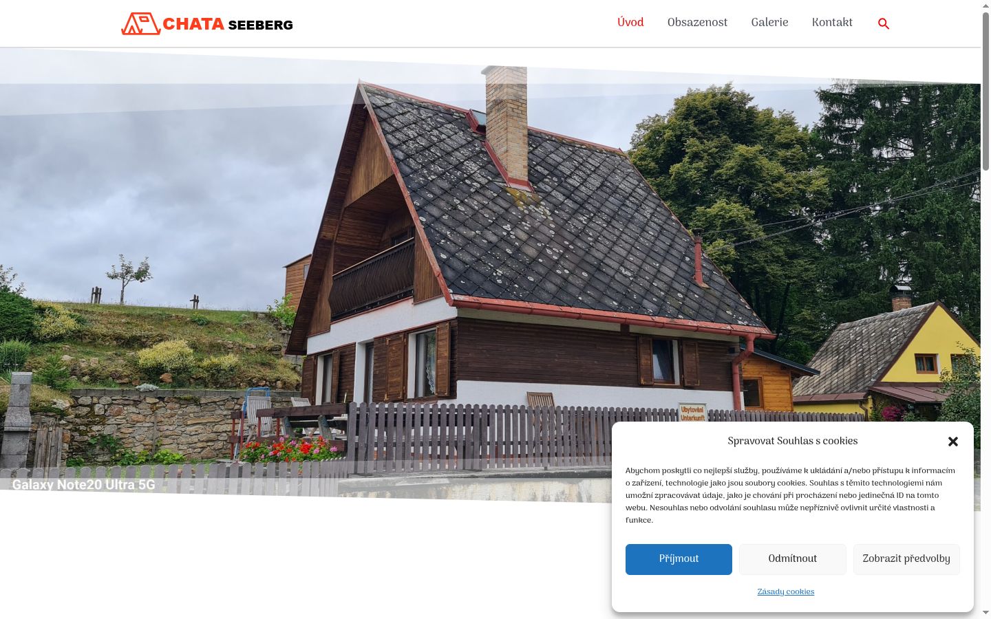 Snimka zaslona bannera za privolu prikazanog prije bilo kakve interakcije