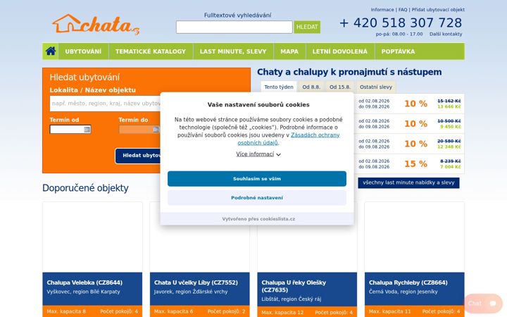 Екранна снимка на chata.cz