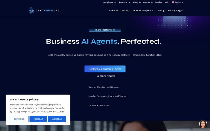 Screenshot of chatagentlab.com