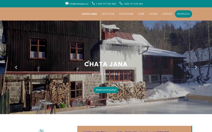 Екранна снимка на chatajana.cz
