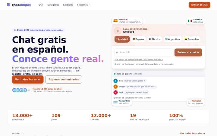 Snímek obrazovky chatamigos.org