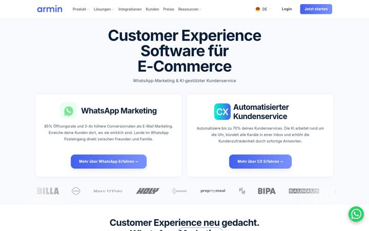 Screenshot of chatarmin.com