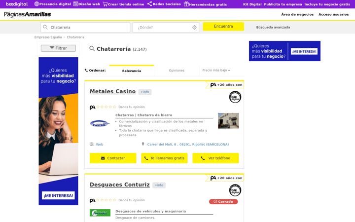 Snímek obrazovky chatarra-chatarreria.es