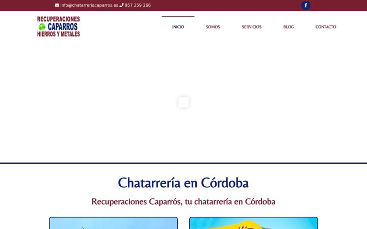 Snímek obrazovky chatarreriacaparros.es