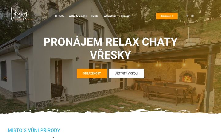 Captura de ecrã de chatavresky.cz