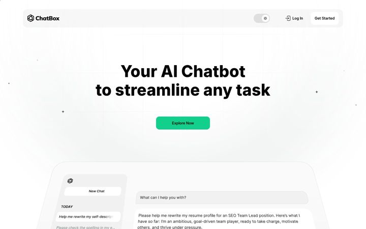 Screenshot of chatboxapp.ai
