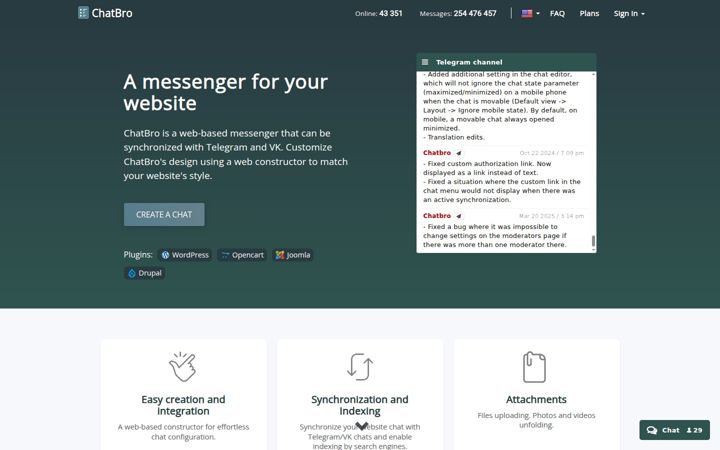 Screenshot van chatbro.com