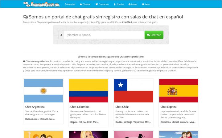 Screenshot of chateamosgratis.com