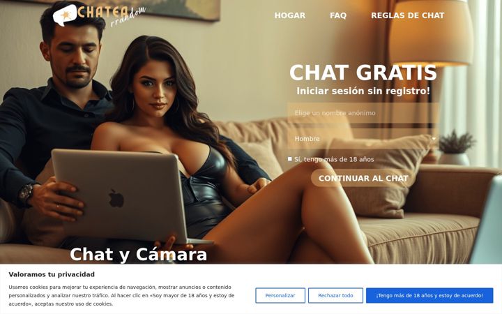 Screenshot of chatearrandom.com