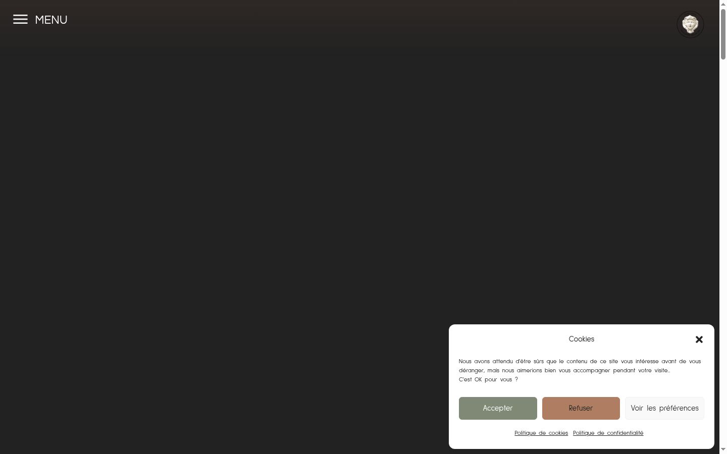 Screenshot of the consent banner shown before any interaction