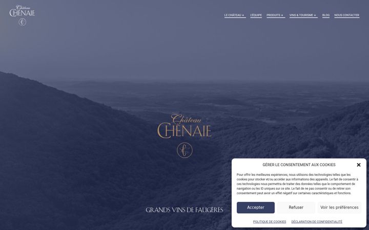 Skjermbilde av chateau-chenaie-vins.fr