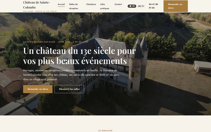 Screenshot of chateau-colombe.com