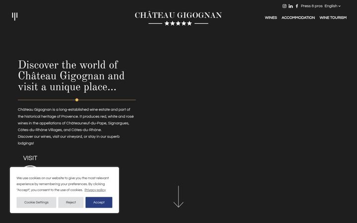 Screenshot of chateau-gigognan.com