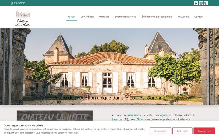 Skjámynd af chateau-la-hitte.fr