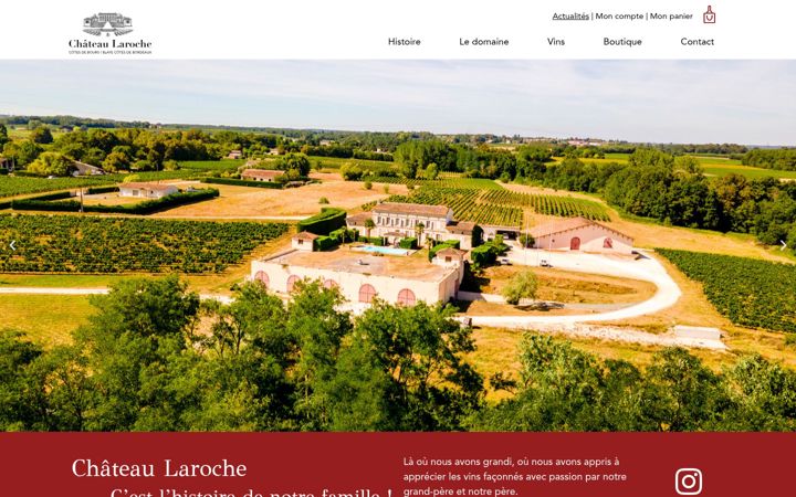 Skjámynd af chateau-laroche.fr