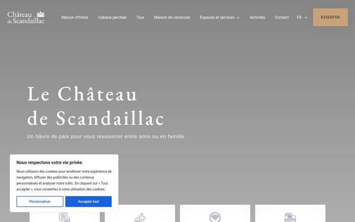 Zrzut ekranu chateau-scandaillac.fr