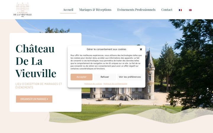 Screenshot of chateau-vieuville.com