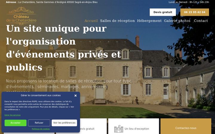 Zrzut ekranu chateauchetardiere.fr