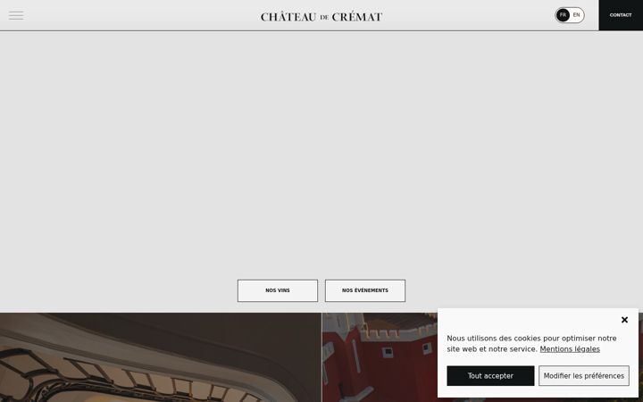 Screenshot of chateaucremat.com