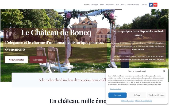 Screenshot of chateaudeboucq.com