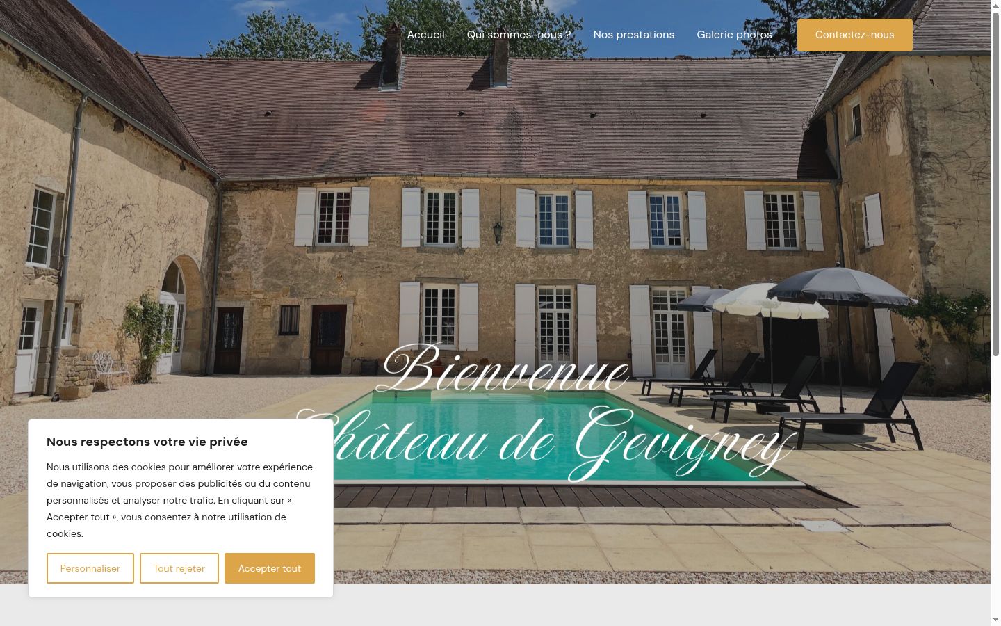 Screenshot of the consent banner shown before any interaction