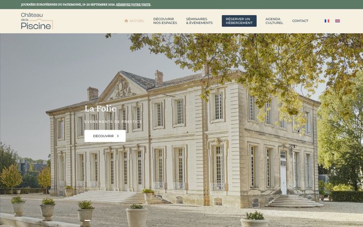 Screenshot of chateaudelapiscine.com