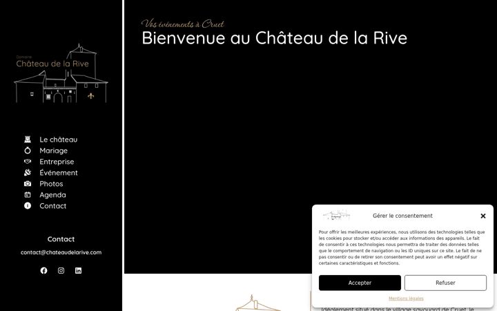 Screenshot of chateaudelarive.com