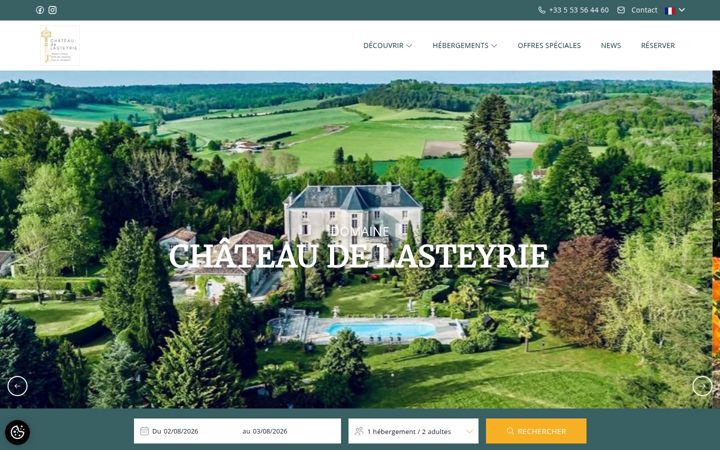 Screenshot of chateaudelasteyrie.com