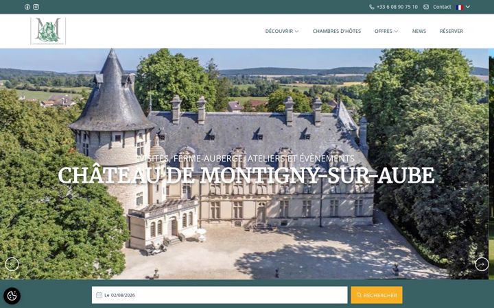 Screenshot of chateaudemontigny.com
