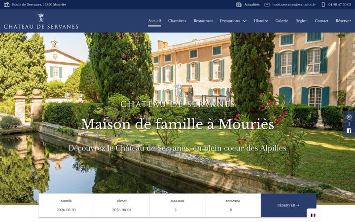 Screenshot of chateaudeservanes.com