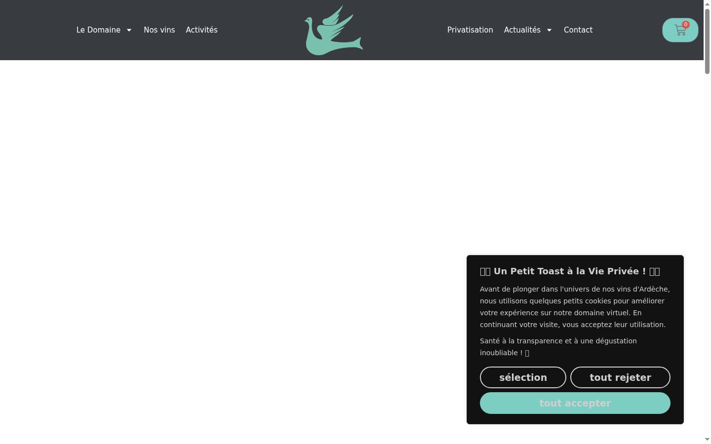 Screenshot of the consent banner shown before any interaction
