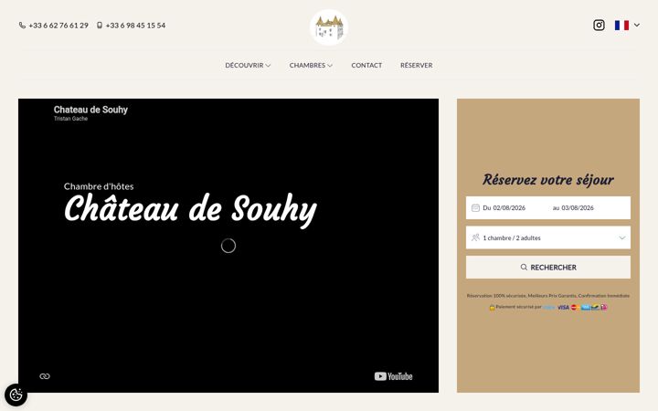 Screenshot of chateaudesouhy.com