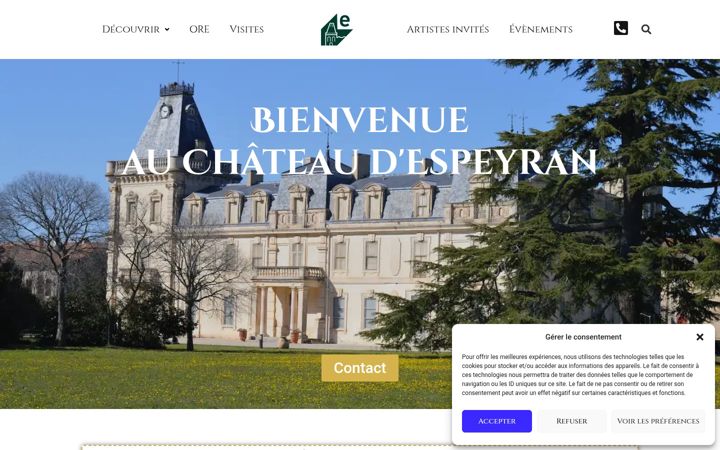 Skjermbilde av chateaudespeyran.fr