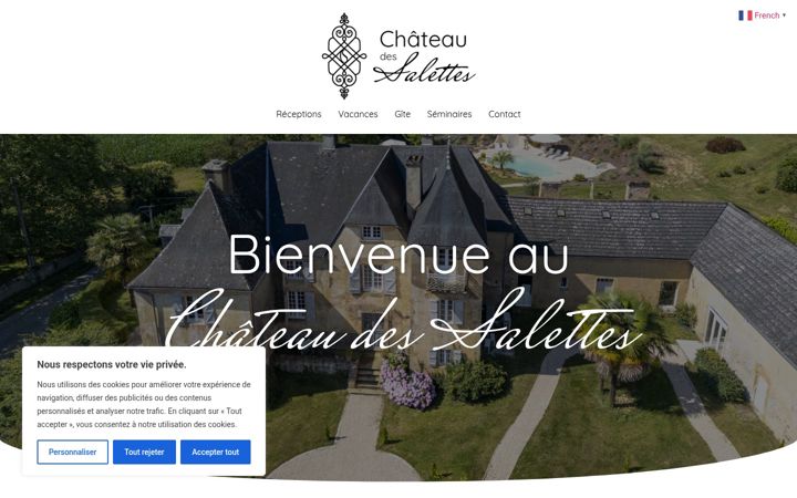 Screenshot of chateaudessalettes.com