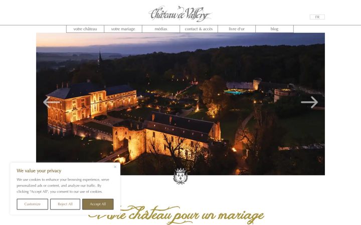 Screenshot of chateaudevallery.com