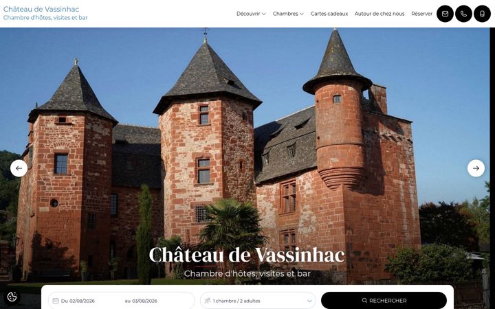 Screenshot of chateaudevassinhac.com