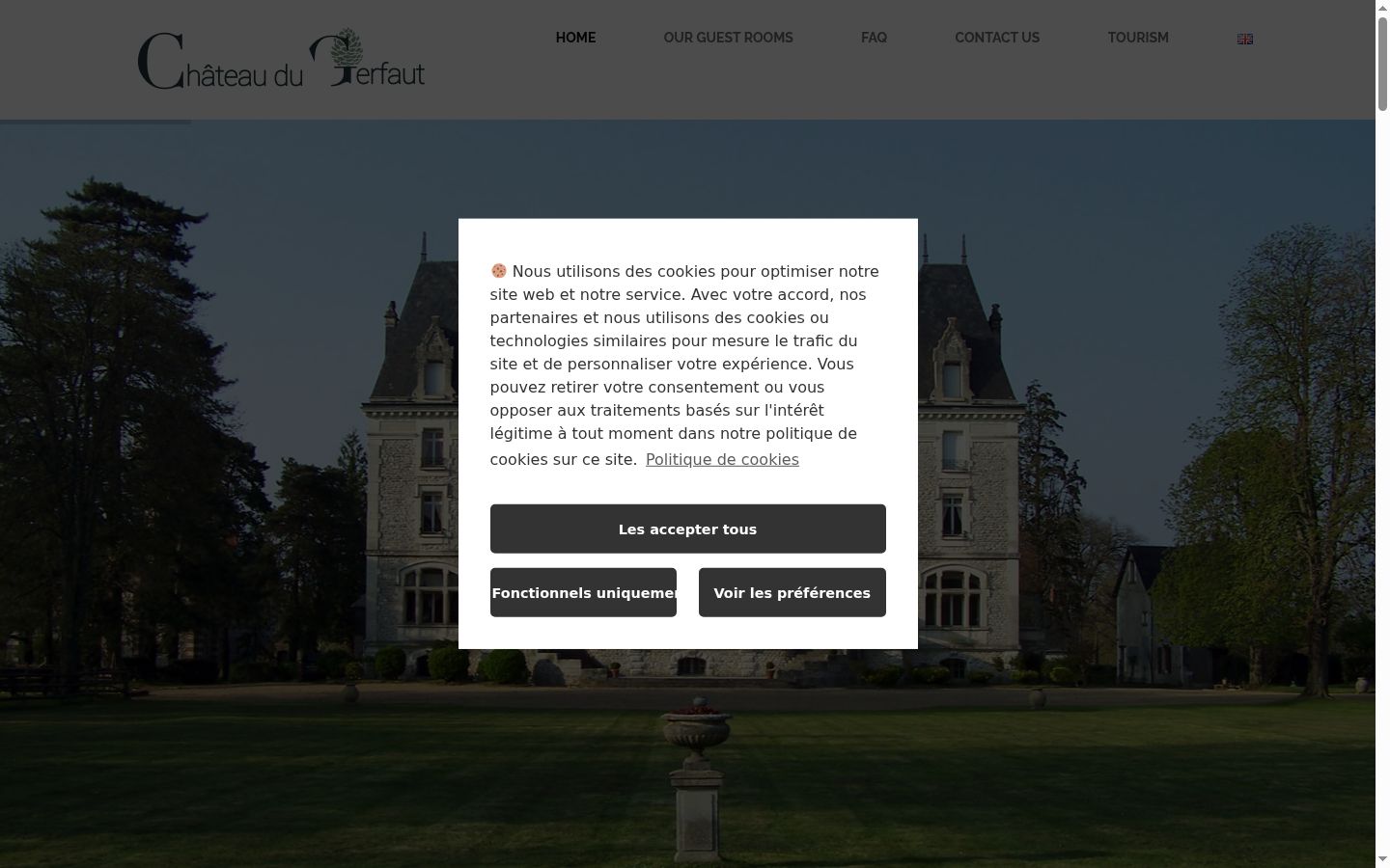Screenshot of the consent banner shown before any interaction